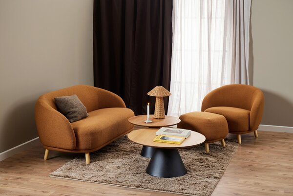 KONFERENČNÍ STOLEK, přírodní barvy, dřevo, kov, 85/85/40 cm MID.YOU - Konferenční stolky, Online Only