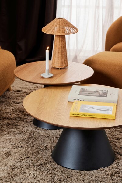 KONFERENČNÍ STOLEK, přírodní barvy, dřevo, kov, 85/85/40 cm MID.YOU - Konferenční stolky, Online Only
