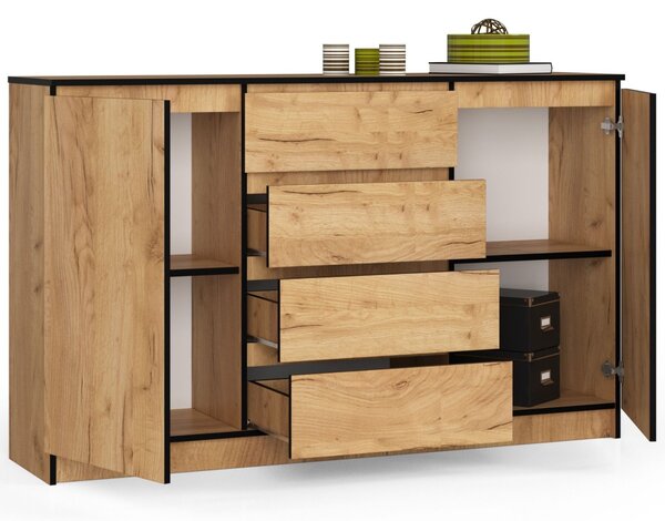 Ak furniture Komoda K 160 cm hnědá