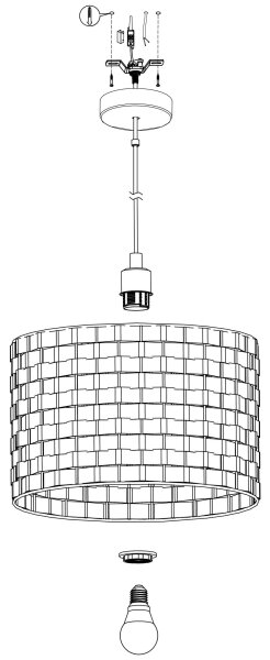 Eglo 99524 - Lustr na lanku MARASALES 1xE27/40W/230V pr. 38 cm