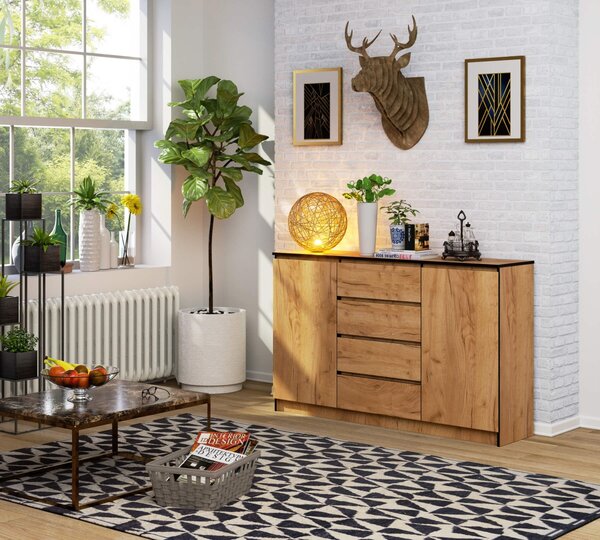 Ak furniture Komoda K 160 cm hnědá