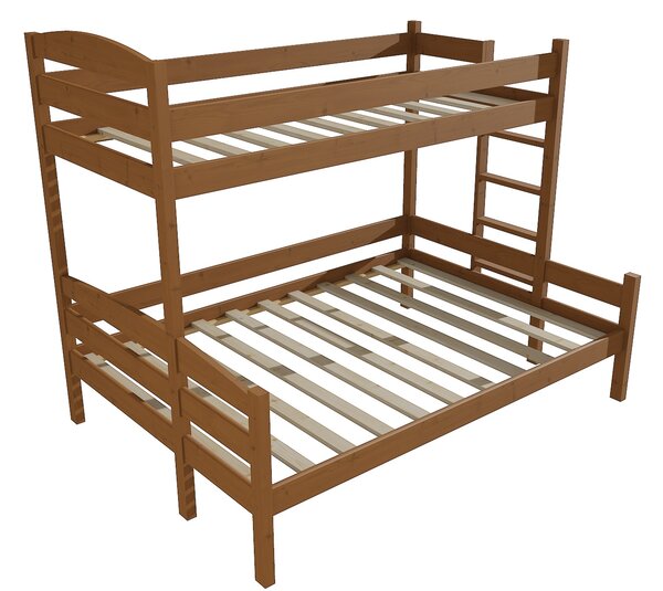 Vomaks Patrová postel s rozšířeným spodním lůžkem PPS 001 Rozměr: 100/120 x 180 cm, Umístění žebříku: vpravo, Povrchová úprava: moření dub