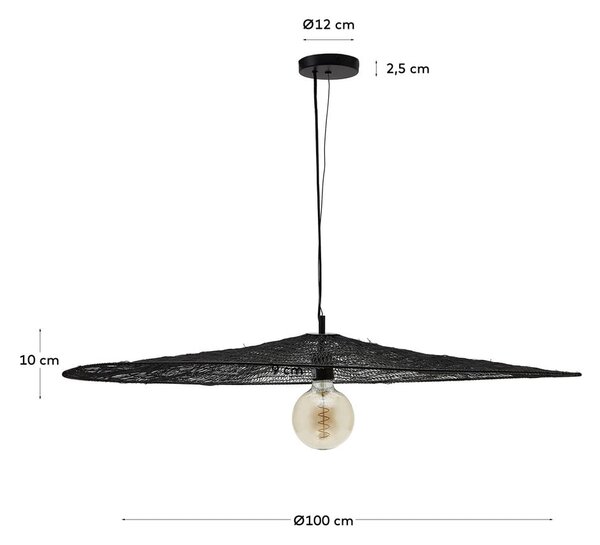Černé závěsné svítidlo ø 100 cm Makai – Kave Home