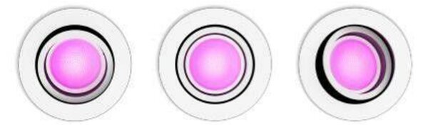 PHILIPS HUE Hue Bluetooth LED White and Color Ambiance set 3ks Zapuštěných bodových svítidel Philips Centura 8719514342880 GU10 3x5,7W 3x350lm 2000-6500K RGB IP20 bílé, stmívatelné