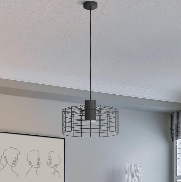 Eglo 43628 - Lustr na lanku MILLIGAN 1xE27/40W/230V pr. 48 cm černá