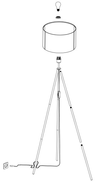 Eglo 43556 - Stojací lampa ARNHEM 1xE27/40W/230V