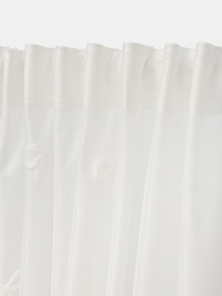 Sinsay - Sada poloprůhledných záclon na řasící pásce s motivem mašlí 2 pack - bílá