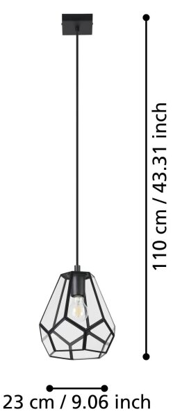 Eglo 43643 - Lustr na lanku MARDYKE 1xE27/40W/230V