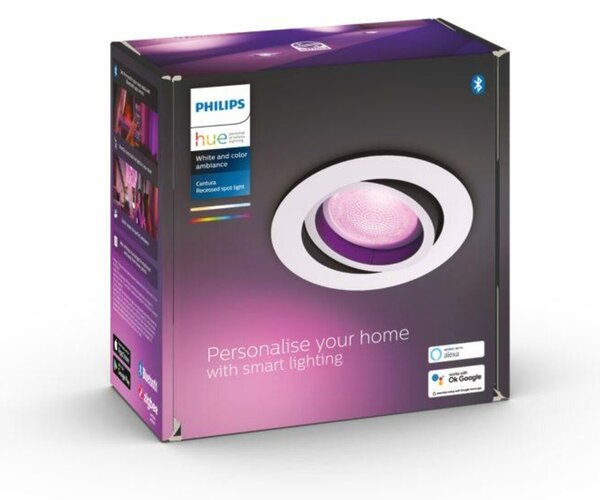 PHILIPS HUE Hue Bluetooth White and Color Ambiance zápustné svítidlo Philips Centura 8719514338647 bílé kulaté GU10 5.7W
