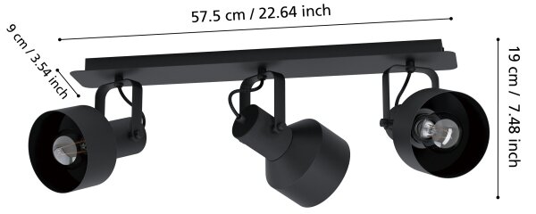 Eglo 99519 - Bodové svítidlo CASIBARE 3xE27/28W/230V