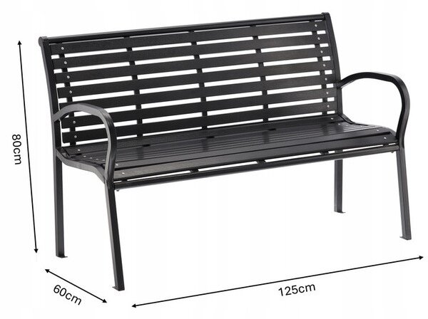 Zahradní lavice LAVE černá MEB5842