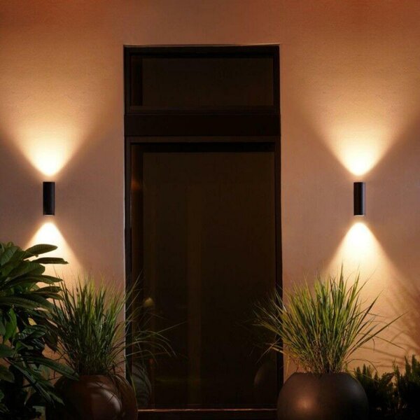 PHILIPS HUE Hue LED White and Color Ambiance Venkovní nástěnné svítidlo Philips Appear 17463/30/P7 2x8W černé