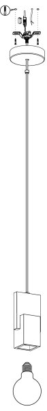 Eglo 99531 - Lustr na lanku LOBATIA 1xE27/40W/230V