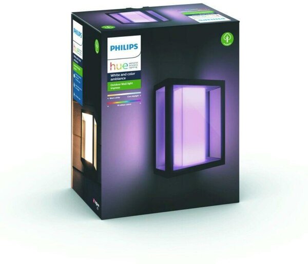 PHILIPS HUE Hue LED White and Color Ambiance Venkovní nástěnné svítidlo Philips Impress 17430/30/P7 černé 2200K-6500K RGB