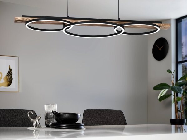 Eglo 99624-LED Stmívatelný lustr BOYAL 2xLED/12,5W/230V+LED/15,5W hnědá/černá