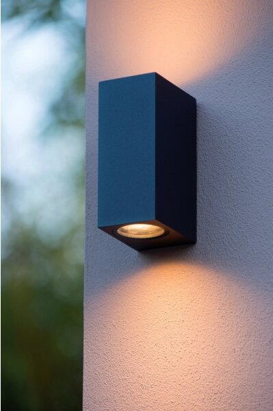 Lucide 69800/02/30 - Venkovní nástěnné svítidlo ZARO 2xGU10/35W/230V IP44 černá