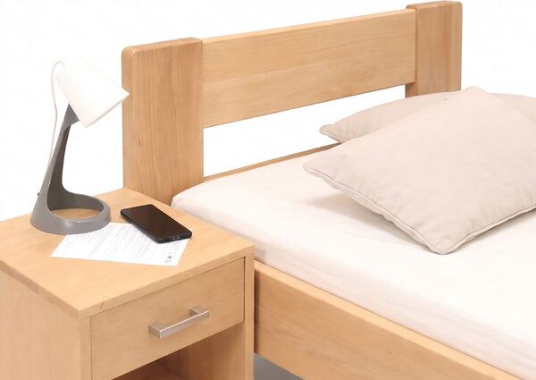 Zvýšená postel jednolůžko MIVA, 90x200, masiv buk