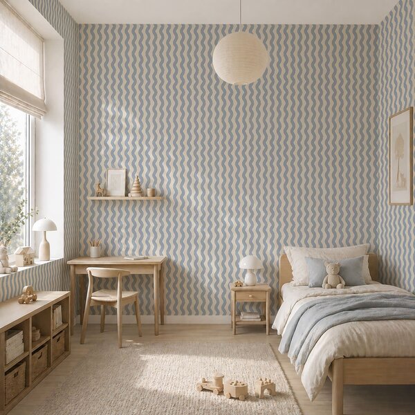 Tapety Vlnitý světle modrý vzor na světlém pozadí, Tapety geometrie, Tapety pruhy, a01188 : uwalls.cz