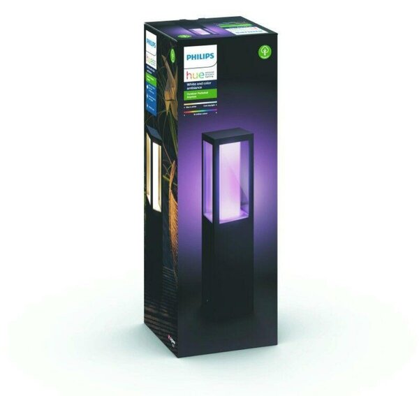 PHILIPS HUE Hue LED White and Color Ambiance Venkovní sloupkové svítidlo Philips Impress 17431/30/P7 černé 40cm 2200K-6500K RGB