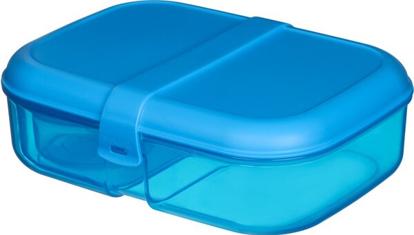 Sistema Dělený svačinový box Lunch Ribbon s nádobou na jogurt 1,1 l, modrá