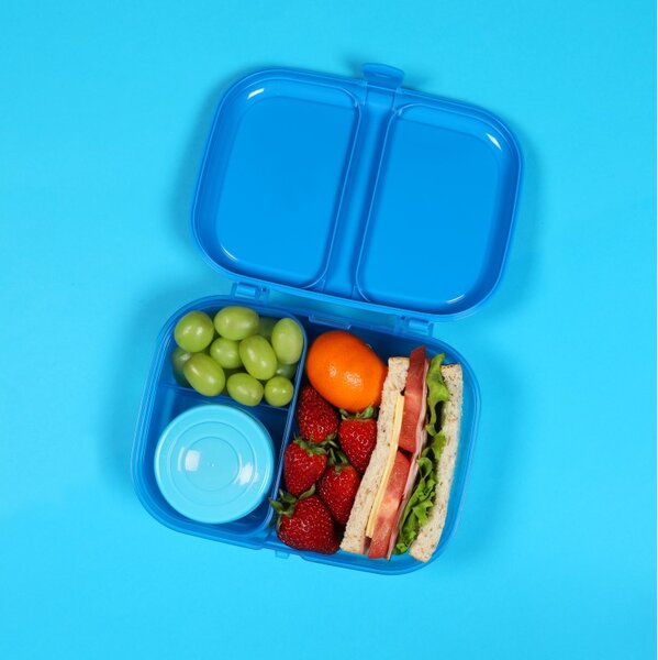 Sistema Dělený svačinový box Lunch Ribbon s nádobou na jogurt 1,1 l, modrá