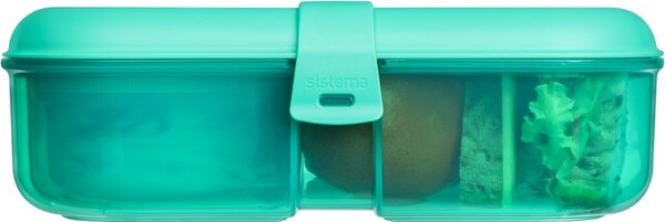 Sistema Dělený svačinový box Lunch Ribbon s nádobou na jogurt 1,1 l, mátová