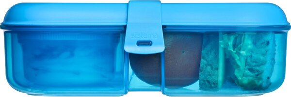 Sistema Dělený svačinový box Lunch Ribbon s nádobou na jogurt 1,1 l, modrá