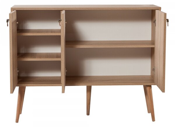 Hanah Home Komoda Kikos 120 cm dub sonoma/tmavě hnědá