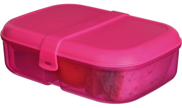 Sistema Dělený svačinový box Lunch Ribbon s nádobou na jogurt 1,1 l, růžová