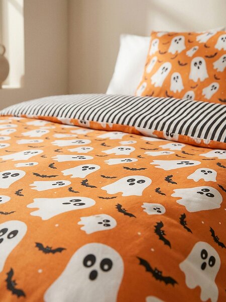 Sinsay - Sada ložního prádla s halloweenským motivem - oranžová