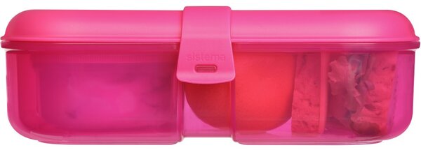 Sistema Dělený svačinový box Lunch Ribbon s nádobou na jogurt 1,1 l, růžová