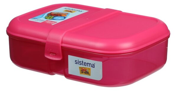 Sistema Dělený svačinový box Lunch Ribbon s nádobou na jogurt 1,1 l, růžová