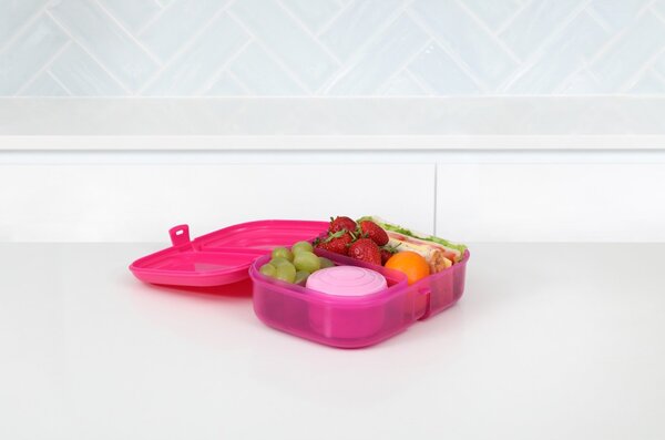 Sistema Dělený svačinový box Lunch Ribbon s nádobou na jogurt 1,1 l, růžová