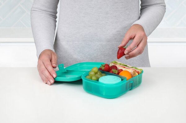 Sistema Dělený svačinový box Lunch Ribbon s nádobou na jogurt 1,1 l, mátová