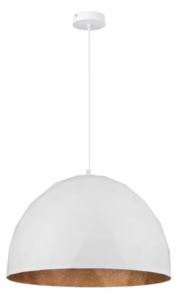 Lustr na lanku DIAMENT 1xE27/60W/230V pr. 50 cm bílá/měděná