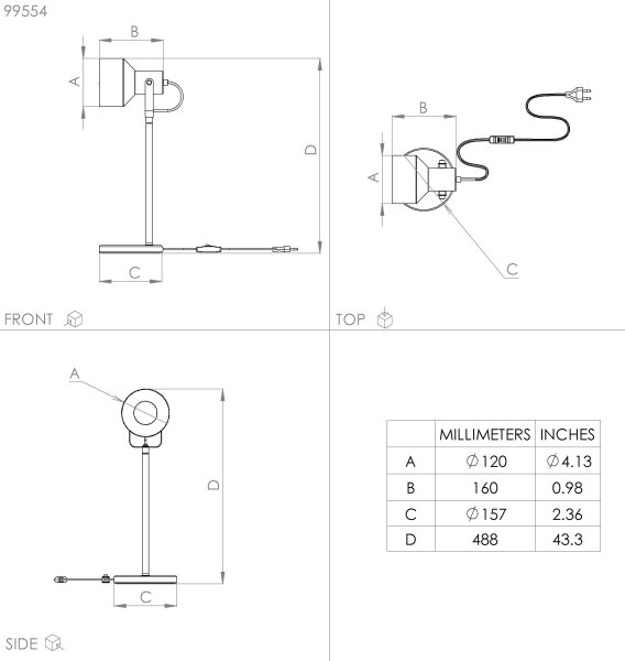 Eglo 99554 - Stolní lampa CASIBARE 1xE27/28W/230V