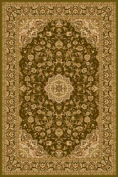 Klasický vlněný koberec Agnella Isfahan Damo Olivka zelený Rozměr: 160x240 cm