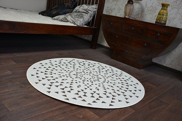 Balta Kulatý koberec Sisal FLAT 48715/768 krémový Rozměr: průměr 120 cm