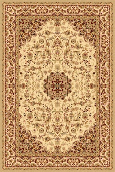 Klasický vlněný koberec Agnella Isfahan Damo Krémový Rozměr: 160x240 cm