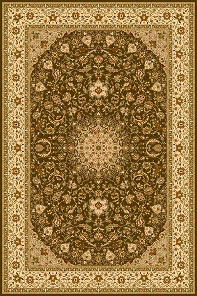 Klasický vlněný koberec Agnella Isfahan Segowia Jasny Khaki zelený Rozměr: 160x240 cm