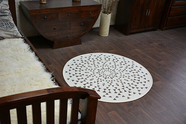 Balta Kulatý koberec Sisal FLAT 48715/768 krémový Rozměr: průměr 120 cm