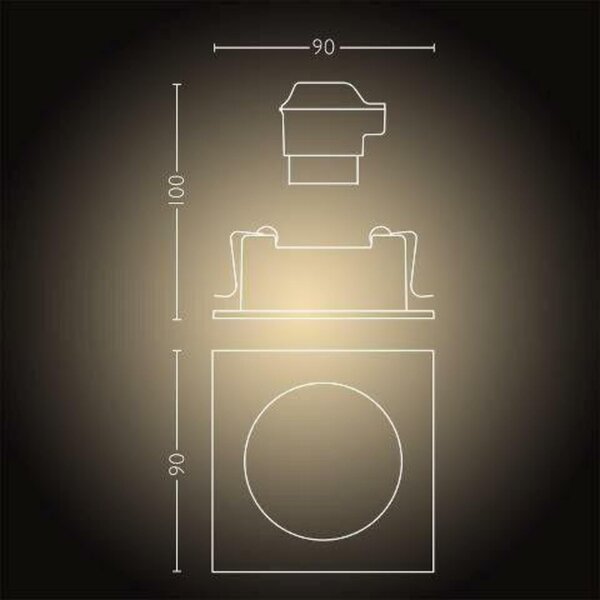 PHILIPS HUE Hue White Ambiance Stropní podhledové svítidlo Philips Milliskin BT 8719514338609 LED GU10 5W 350lm 2200-6500K 230V, bílé hranaté s Bluetooth