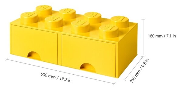 Žlutý úložný box LEGO® Storage 25 x 50 cm