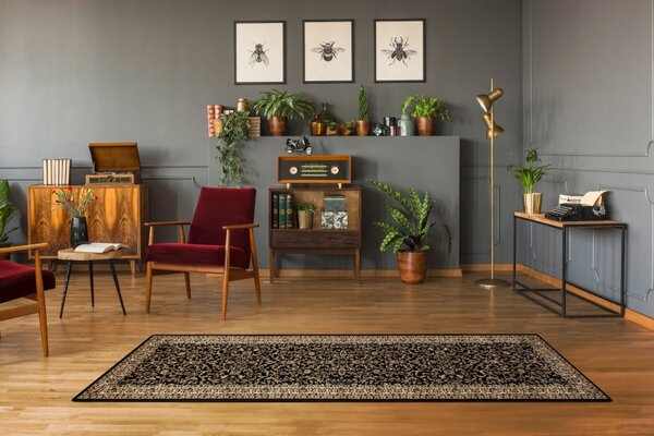 Makro Abra Koberec běhoun klasický ROYAL ADR 1745 černý Rozměr: 60x200 cm