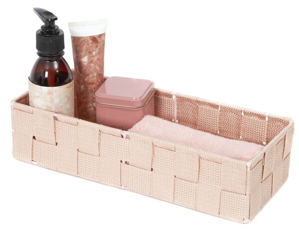 Úložný organizér do zásuvky Compactor TEX - košík L, 30 x 12 x 7 cm, růžový