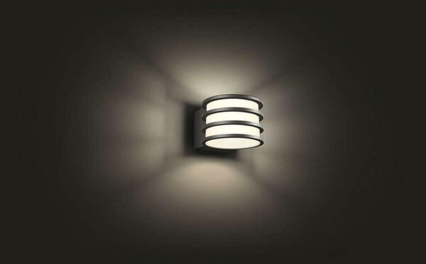 PHILIPS HUE Hue White Venkovní nástěnné svítidlo Philips Lucca 17401/93/P0 antracitové, 2700K