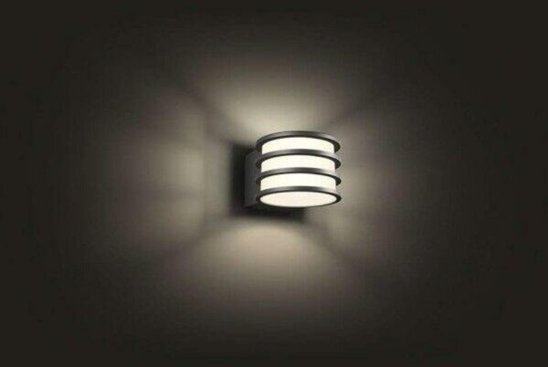 PHILIPS HUE Hue White Venkovní nástěnné svítidlo Philips Lucca 17401/93/P0 antracitové, 2700K