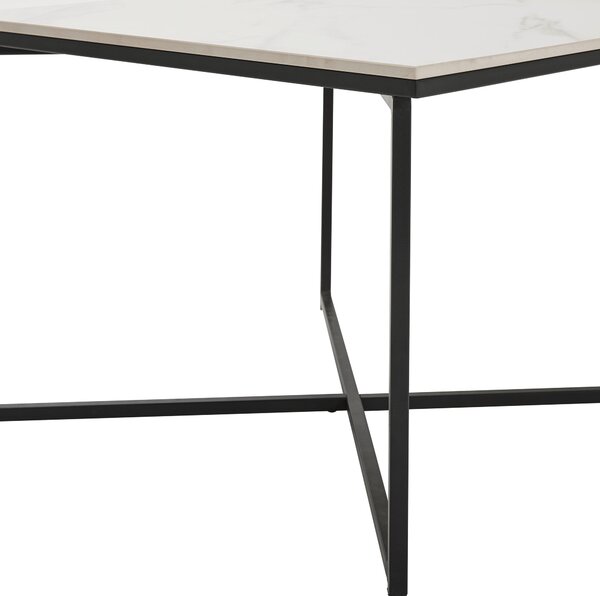 KONFERENČNÍ STOLEK, černá, bílá, kov, keramika, 60/43/60 cm Livetastic - Konferenční stolky, Online Only