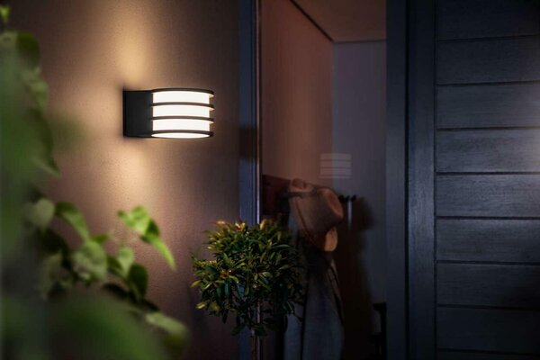 PHILIPS HUE Hue White Venkovní nástěnné svítidlo Philips Lucca 17401/93/P0 antracitové, 2700K