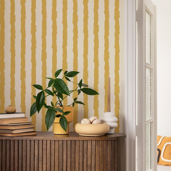 Tapety Žluté svislé tahy štětcem na světlém pozadí, Tapety jedinečné, a01191v4 : uwalls.cz